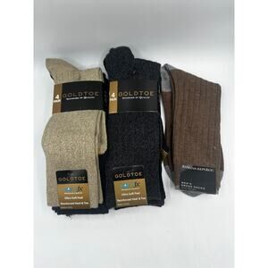 Gold Toe Men’s Dress Socks 8 Pack Aquafx Moisture Wicking Brown Black 6-12.5